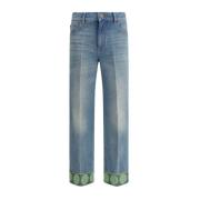 Blomstret bomullsjeans