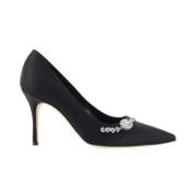 Perleutsmykkede Silkesateng Stiletto Pumps