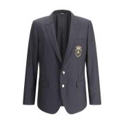 Ull Blazer Jakke med Spisse Revers