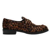 Leopardmønstret Stoff Loafers