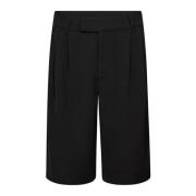 Plissert Bermuda Shorts Svart