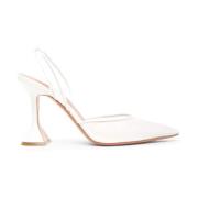 Hvite Slingback Pumps