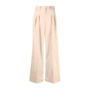 Beige Vevd Casual Bukser