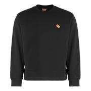 Ribbet Bomull Crew-Neck Sweatshirt