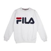 Klassisk Logo Crewneck Sweatshirt Hvit