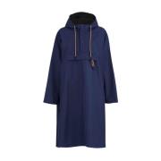 Navy Solid Regnponcho med hette