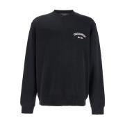 Svart Logo Crewneck Sweatshirt Bomull Mann