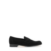 Sort Skinn Slip-On Loafers