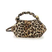 Leopardmønstret Crossbody-veske med Logo