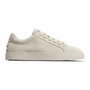 Beige Semskede Sneakers med Gummisåle