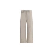 Beige Cropped Culottes Solide Bukser