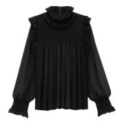 Frilled Silk Shirt