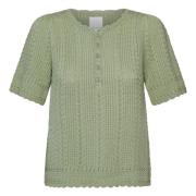 Blekgreen Strikket Pullover Genser