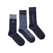 Blå Bomull Crew Socks