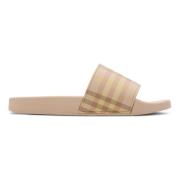 Sjekket Print Beige Sandaler