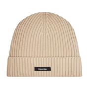 Klassisk Bomull Ribbe Beanie Lue