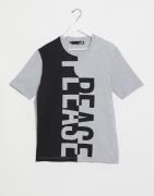 Love Moschino veertial logo t-shirt-Grey