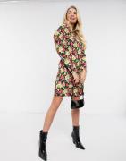 NA-KD floral print mini dress with puff sleeves in multi