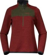 Bergans Women's Kamphaug Knitted Half Zip Chianti Red/Dark Olive Green