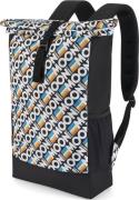 Moon Climbing Roll Top Back Pack Retro Stripe Black