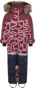 Didriksons Kids' Bjärven Printed Coverall 2 Path S Pink