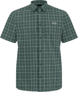 Jack Wolfskin Men's Norbo Short Sleeve Shirt Check Sago Palm