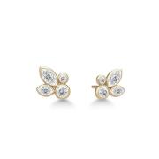 Julie Sandlau Poesy Earstud White Topaz Øredobber 14 kt. Gull YG14-ST3...