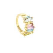 Suzanne Kalan Rainbow Mix Baguette Ring 14 kt. Gull 0,10 ct. PR548-YGP...