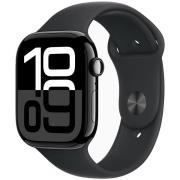 Apple Watch Series 10 GPS 46mm Jet Black Aluminium Sport Band S/M MWWP...