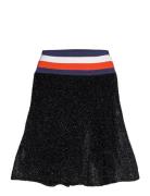 Lurex Flare Skirt Kort Skjørt Black Tommy Hilfiger