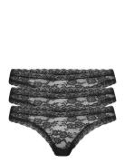 Brief Dana Thong 3 Pack Stringtruse Undertøy Black Lindex