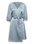 Srharlow Wrap Dress Kort Kjole Blue Soft Rebels