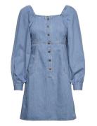 Puff Sleeve Dress Kort Kjole Blue Lee Jeans