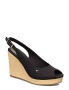 Iconic Elena Sling Back Wedge Sandal Med Hæl Espadrilles Black Tommy H...