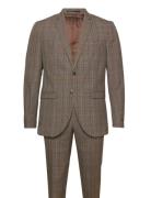 Jprfranco Check Suit Sn Dress Brown Jack & J S