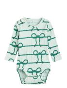 Rope Aop Ls Body Bodies Long-sleeved Green Mini Rodini