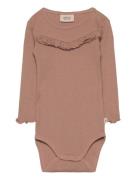 Rib Body Elise Bodies Long-sleeved Pink Wheat