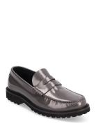 Penny Loafer - Grey Polido Leather Mokasiner Lave Sko Grey Garment Pro...