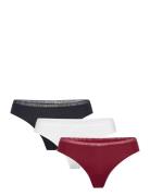 Lace 3P Thong Stringtruse Undertøy Burgundy Tommy Hilfiger