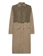 Kadania Coat Trench Coat Kåpe Beige Kaffe