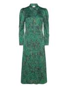 D6Moon Printed Shirt Dress Maxikjole Festkjole Green Dante6