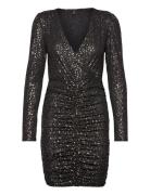 Onlnew Pella L/S Wrap Foil Dress Jrs Kort Kjole Black ONLY