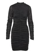 Vidafni L/S Glitter Mesh Dress Kort Kjole Black Vila