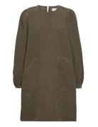 Carla Dress Kort Kjole Khaki Green Lollys Laundry