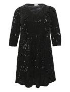 Kcbente Sequin Dress Kort Kjole Black Kaffe Curve