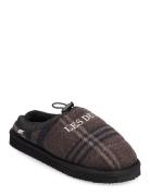 Trey Wool Check Slipper Slippers Tøfler Brown Les Deux