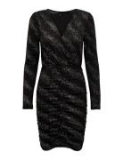 Onlnew Pella L/S Wrap Foil Dress Jrs Kort Kjole Black ONLY