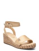 Colorful Wedge Satin Sandal Sko Wedge Beige Tommy Hilfiger