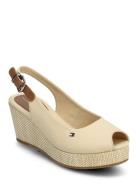 Iconic Elba Sling Back Wedge Sko Wedge Beige Tommy Hilfiger