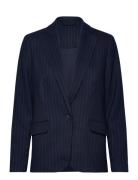 Pinstripe Blazer Blazers Single Breasted Blazers Navy Tom Tailor